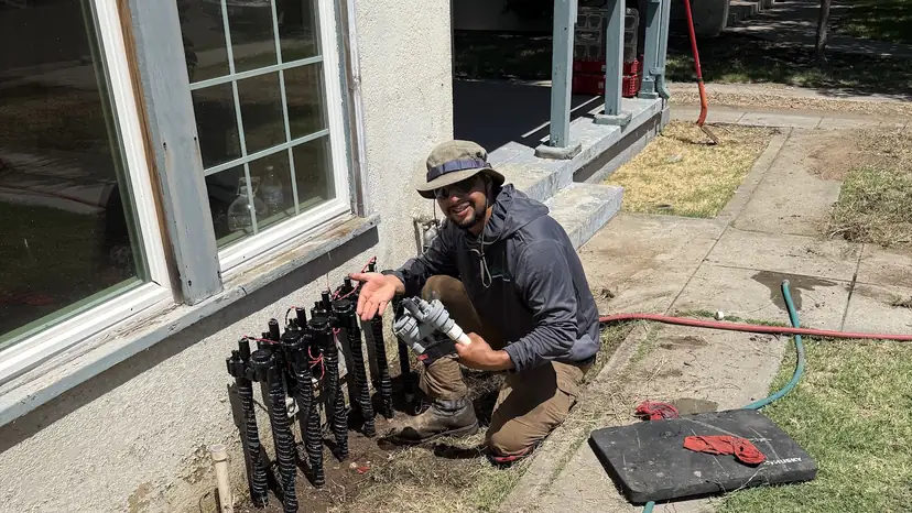 Valve work at the side of a home (ACRE job photo)