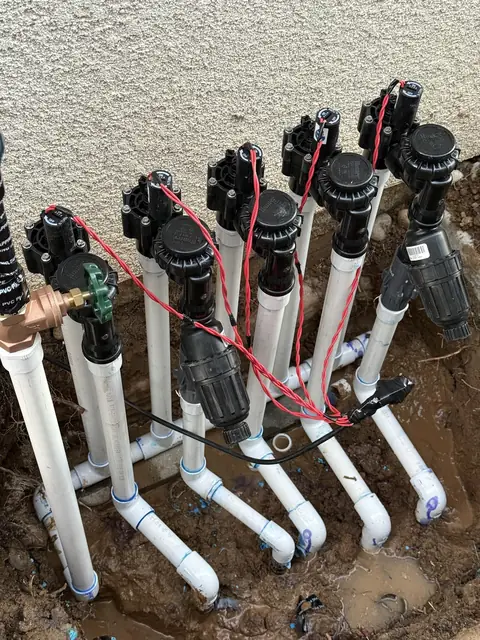 New valve manifold with PVC risers (ACRE job photo)