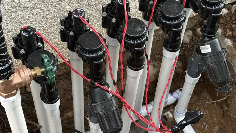 New valve manifold with PVC risers (ACRE job photo)